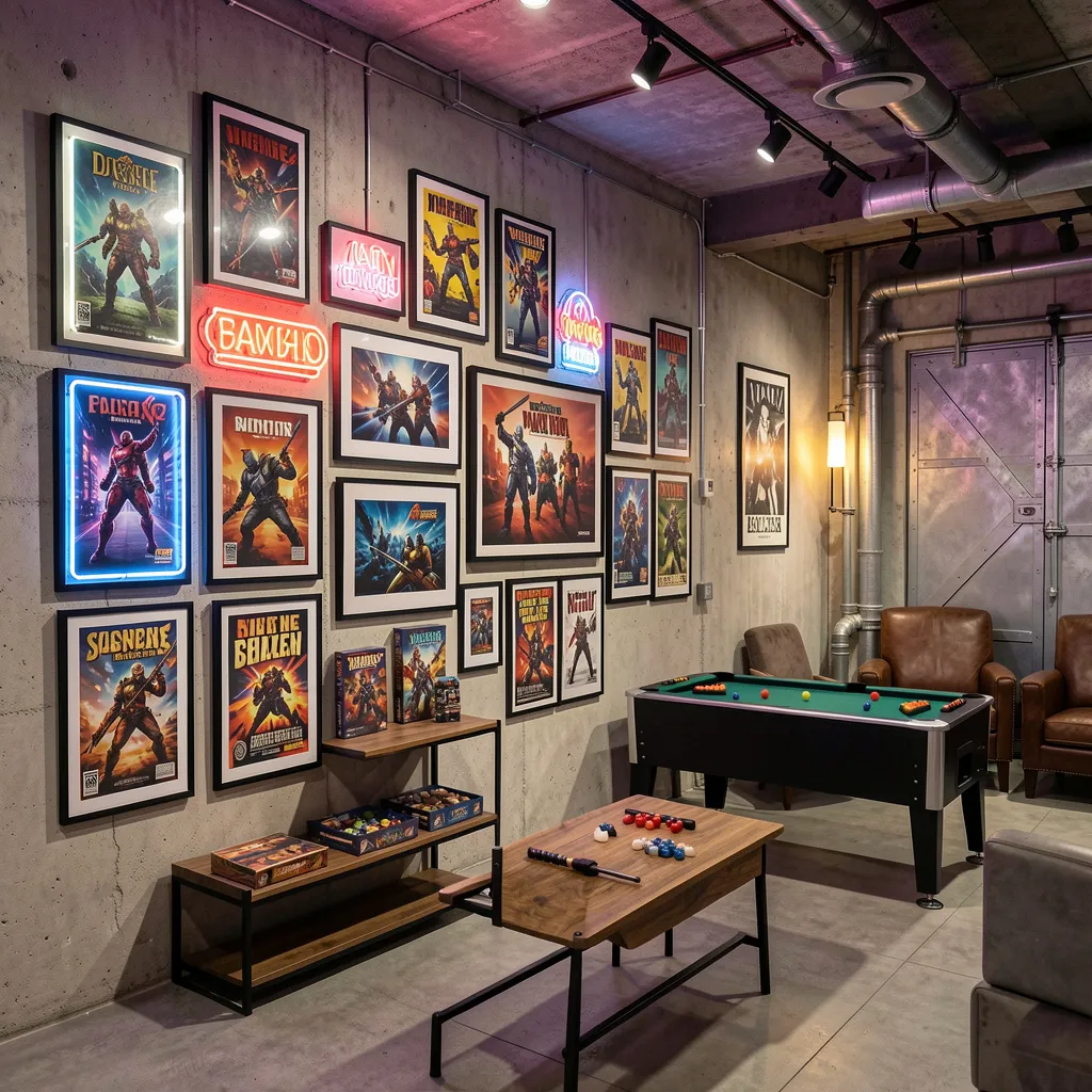 Retro arcade style framed poster